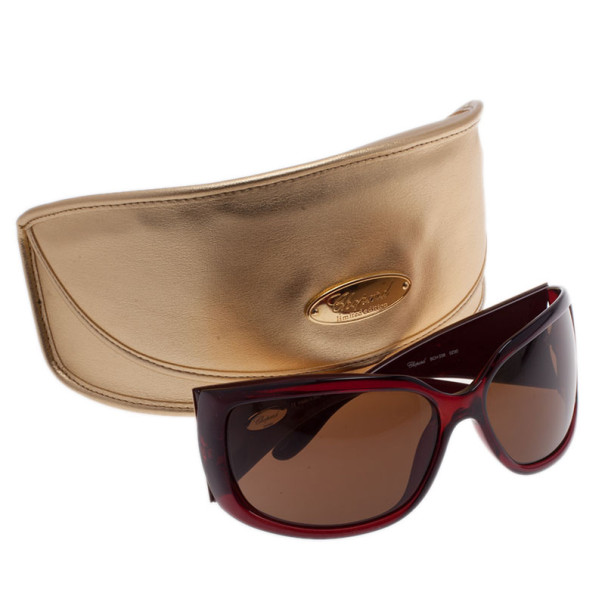 Pre Owned Chopard Gold Monogram Shield Sunglasses