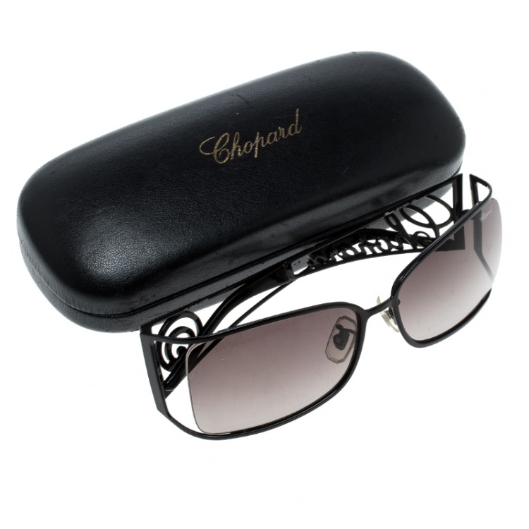 Pre Owned Chopard Black/Purple Black Gradient SCH582S Rectangle Sunglasses