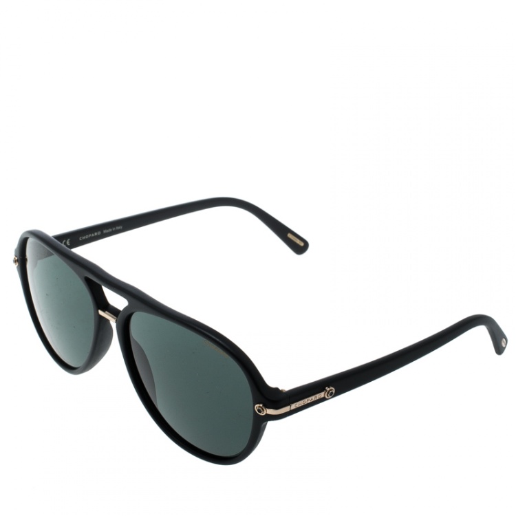 Pre Owned Chopard Black/Polarized SCH193 Aviator Sunglasses