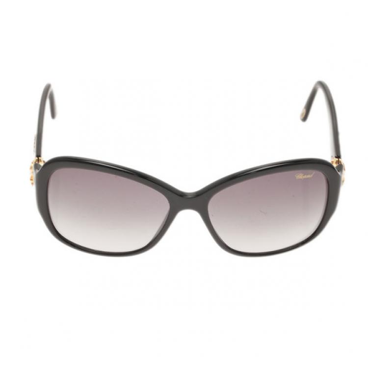 مملوكة مسبقًا Chopard Black SCH 131S 700 Square Sunglasses