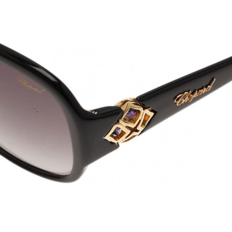 مملوكة مسبقًا Chopard Black SCH 131S 700 Square Sunglasses