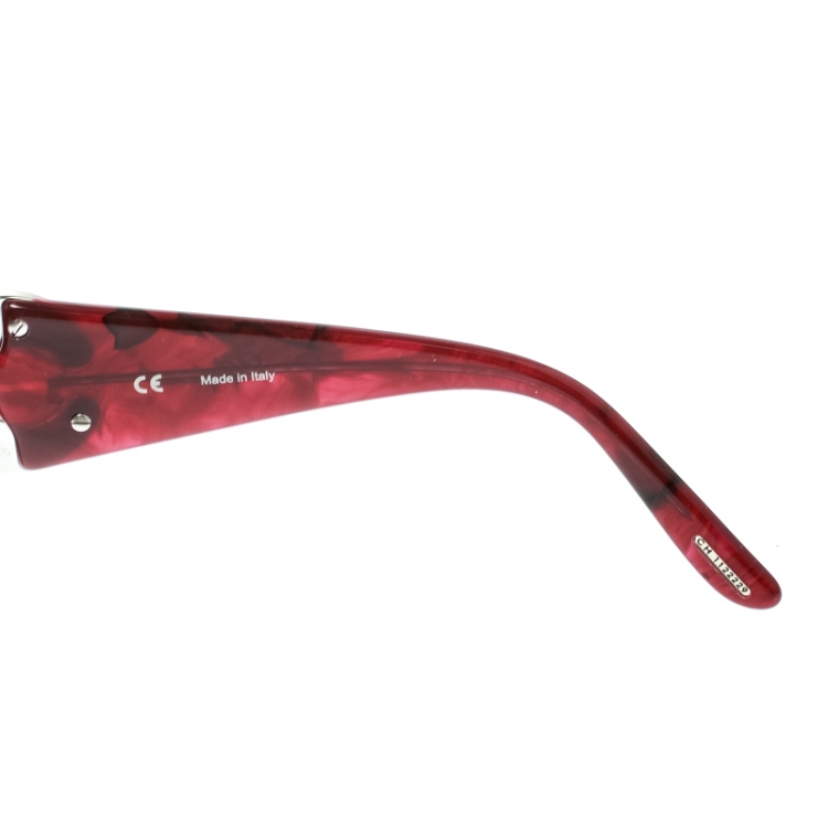 Pre Owned Chopard Burgundy/Burgundy Gradient SCH 939S Shield Sunglasses 