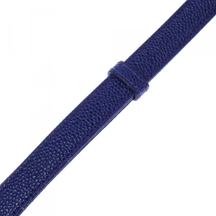 Pre Owned Chopard Purple Leather Logo Buckle Adjustable Belt 90cm