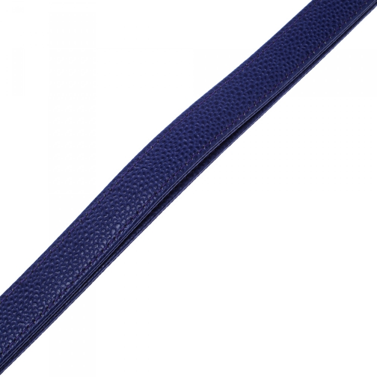Pre Owned Chopard Purple Leather Logo Buckle Adjustable Belt 90cm