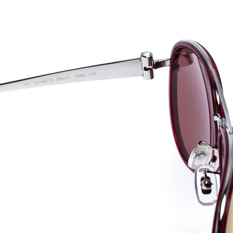 Pre Owned Chopard Magenta Mirror SCHB27S Aviator Sunglasses