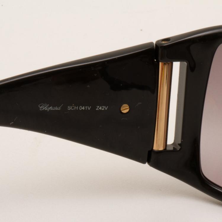 Pre Owned Chopard Black & Gold Embossed Sunglasses