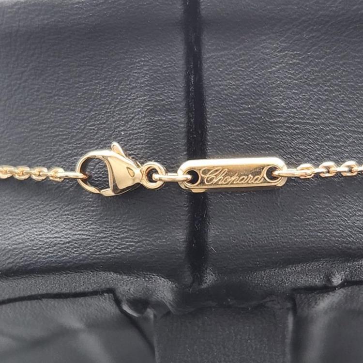 Pre Owned Chopard 18K Rose Gold and Diamond Cat Eye Happy Diamonds Necklace
