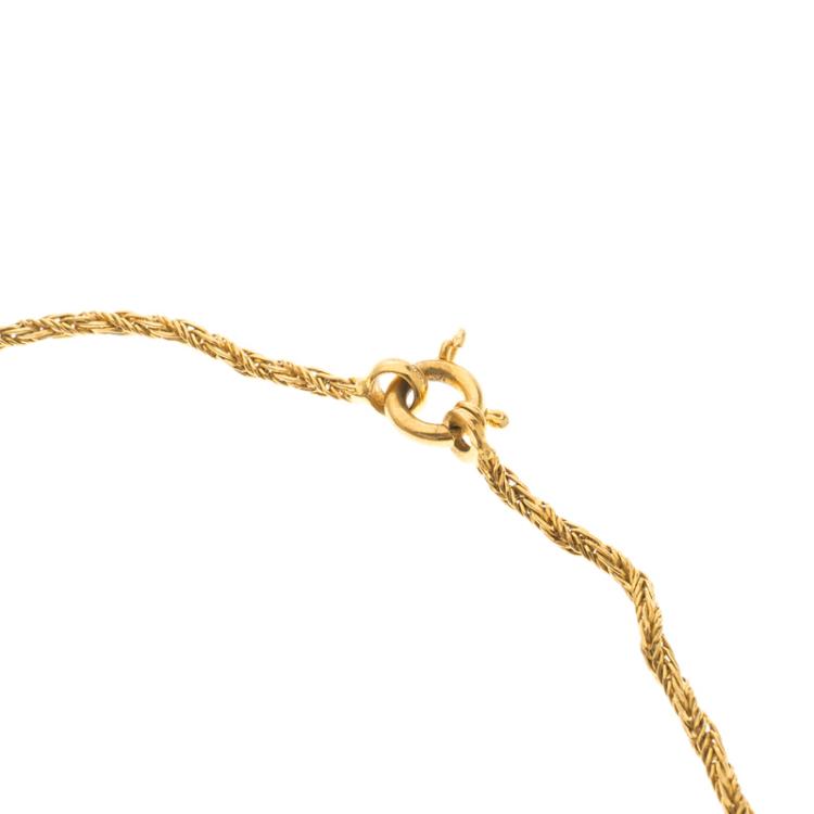Pre Owned Chopard Vintage Happy Mickey Collection 18k Yellow Gold Pendant Chain Necklace