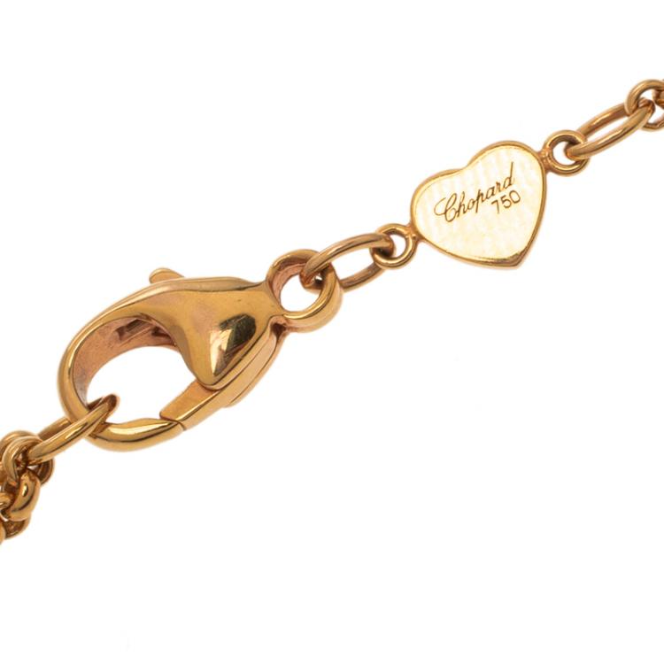 Pre Owned Chopard Happy Heart Diamond 18k Rose Gold Bracelet