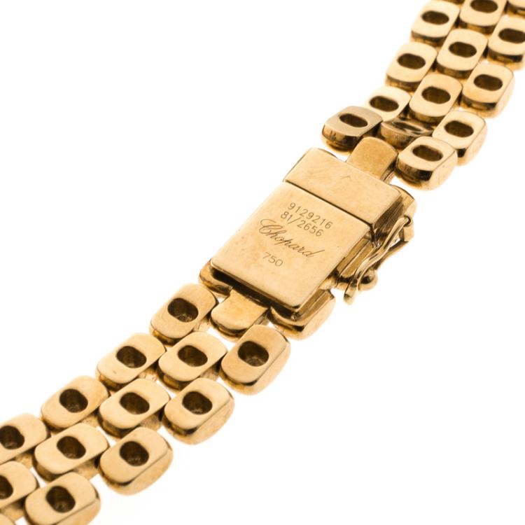 Pre Owned Chopard Vintage Happy Diamond 18k Yellow Gold Choker Necklace