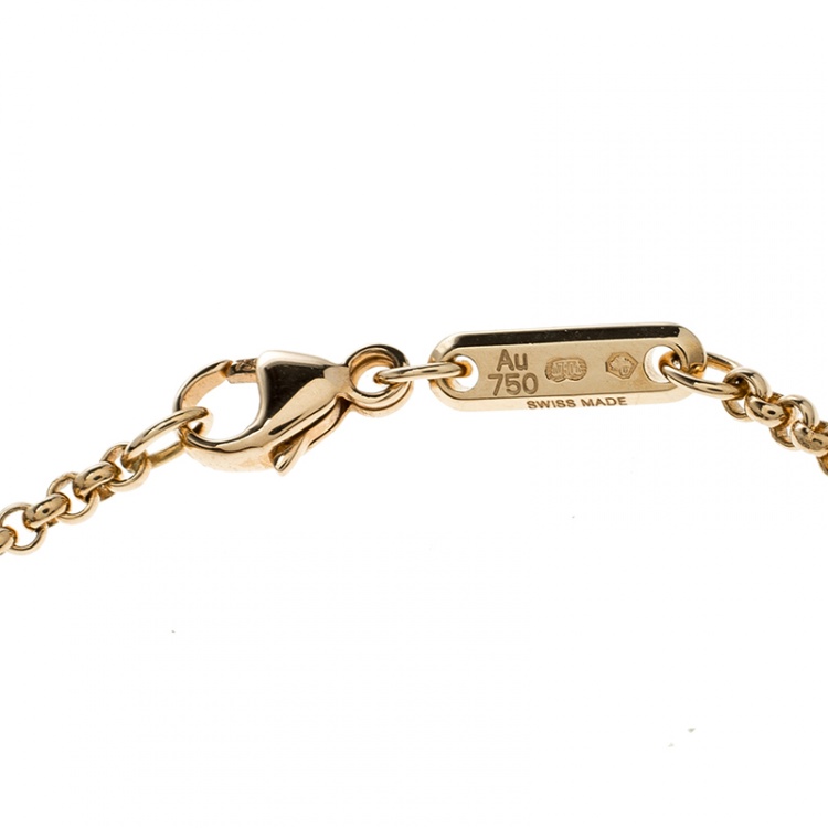 Pre Owned Chopard Good Luck Charm Diamond 18k Rose Gold Bracelet