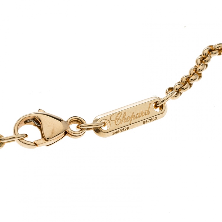 Pre Owned Chopard Good Luck Charm Diamond 18k Rose Gold Bracelet