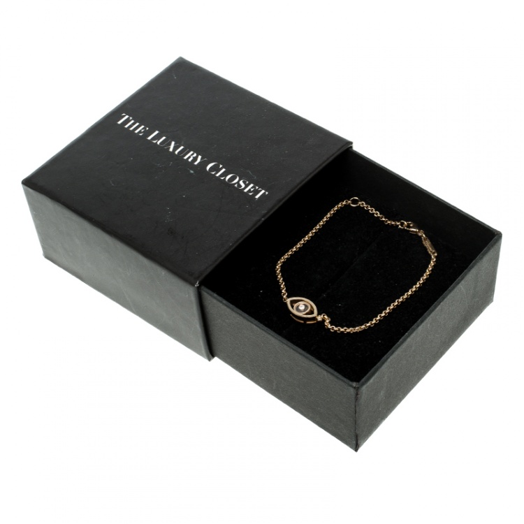 Pre Owned Chopard Good Luck Charm Diamond 18k Rose Gold Bracelet