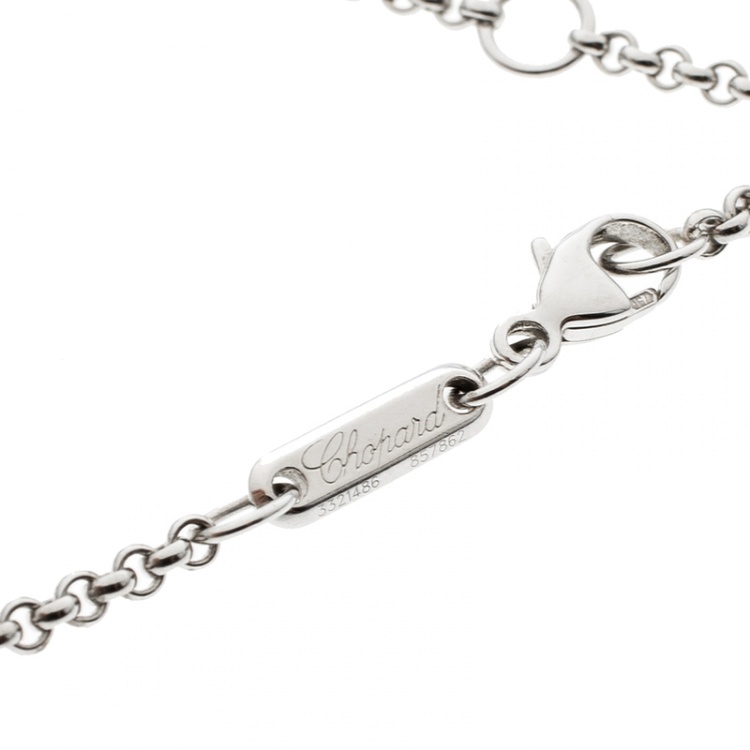 Pre Owned Chopard Happy Diamond Clover 18k White Gold Bracelet