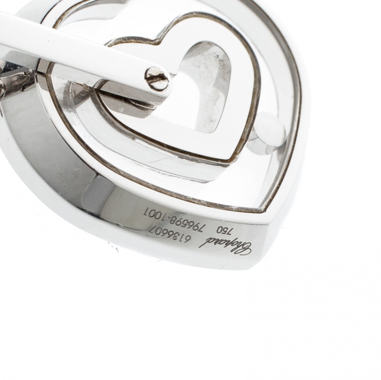 Pre Owned Chopard Happy Diamond Heart 18k White Gold Pendant Necklace