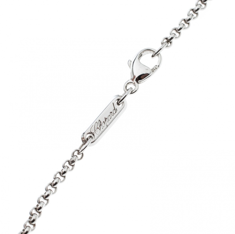Pre Owned Chopard Happy Diamond Heart 18k White Gold Pendant Necklace