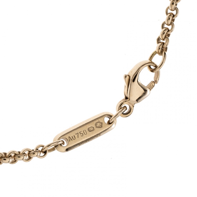 Pre Owned Chopard So Happy Diamond Hamsa Hand 18k Rose Gold Bracelet
