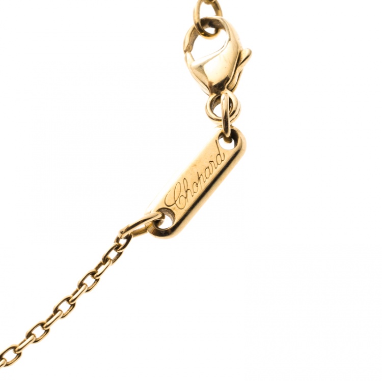 Pre Owned Chopard Happy Diamonds 18K Yellow Gold Ankle Bracelet 