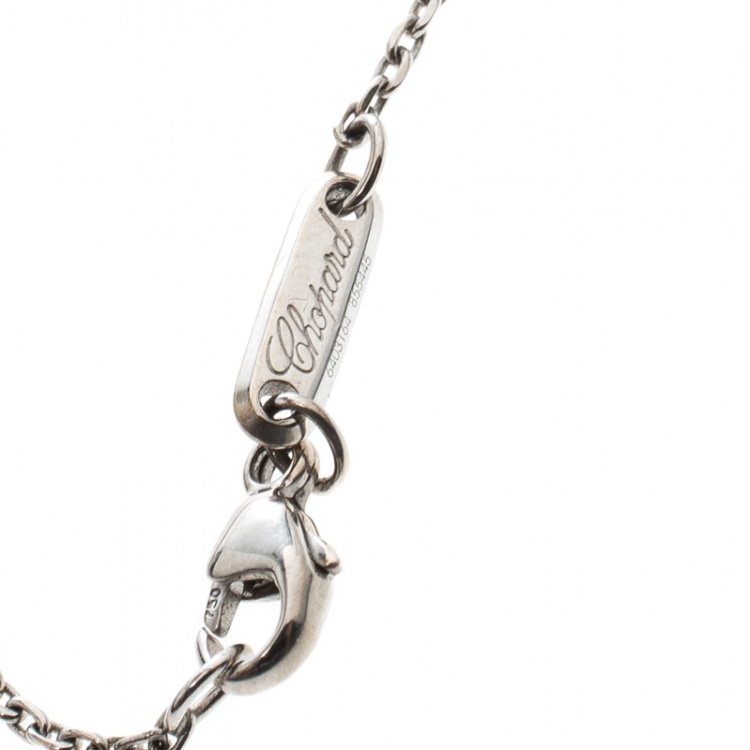Pre Owned Chopard Happy Diamonds 18K White Gold Ankle Bracelet 
