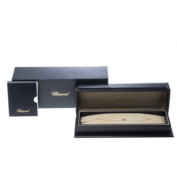 Pre Owned Chopard Happy Diamonds 18K White Gold Ankle Bracelet 