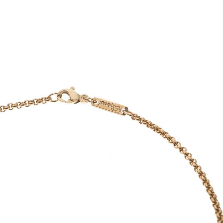 Pre Owned Chopard Happy Heart Diamond & 18k Yellow Gold Pendant Necklace