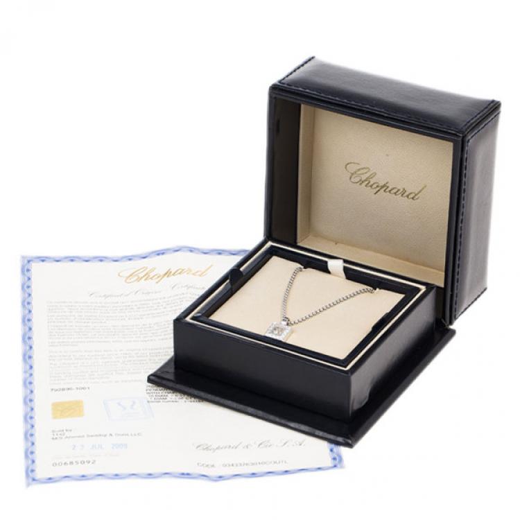 Pre Owned Chopard Happy Diamonds Icons 18K White Gold and Diamonds Pendant