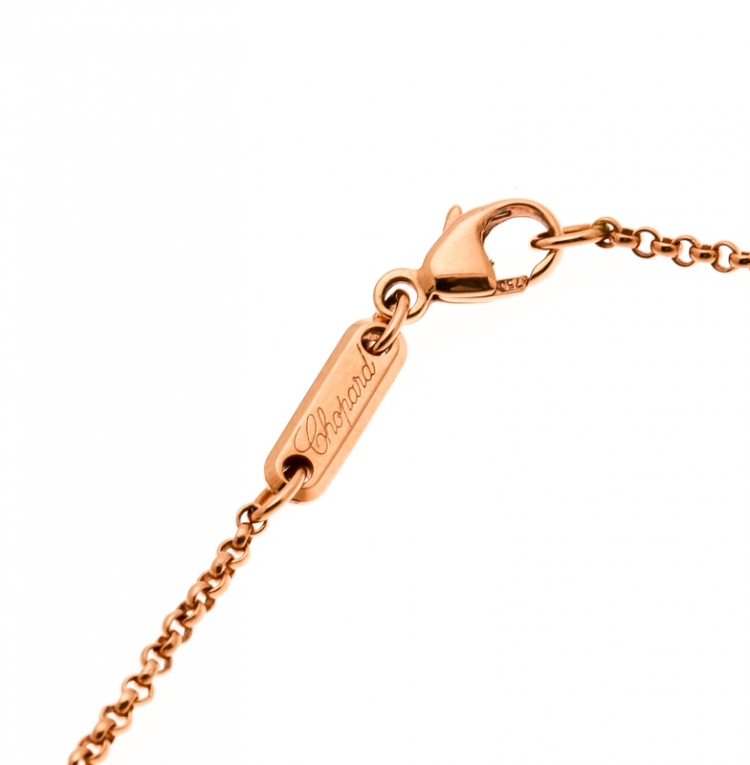 Pre Owned Chopard Chopardissimo 18k Rose Gold Round Pendant Necklace