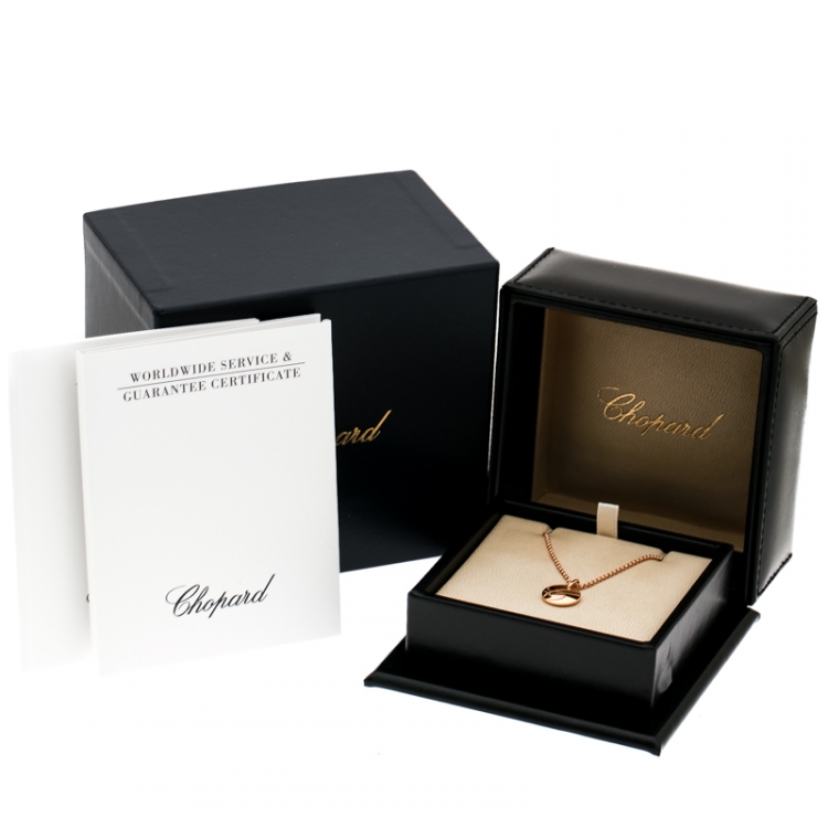Pre Owned Chopard Chopardissimo 18k Rose Gold Round Pendant Necklace