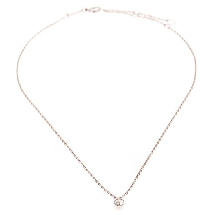 Pre Owned Chopard Happy Diamond Icons 18k White Gold Pendant Necklace
