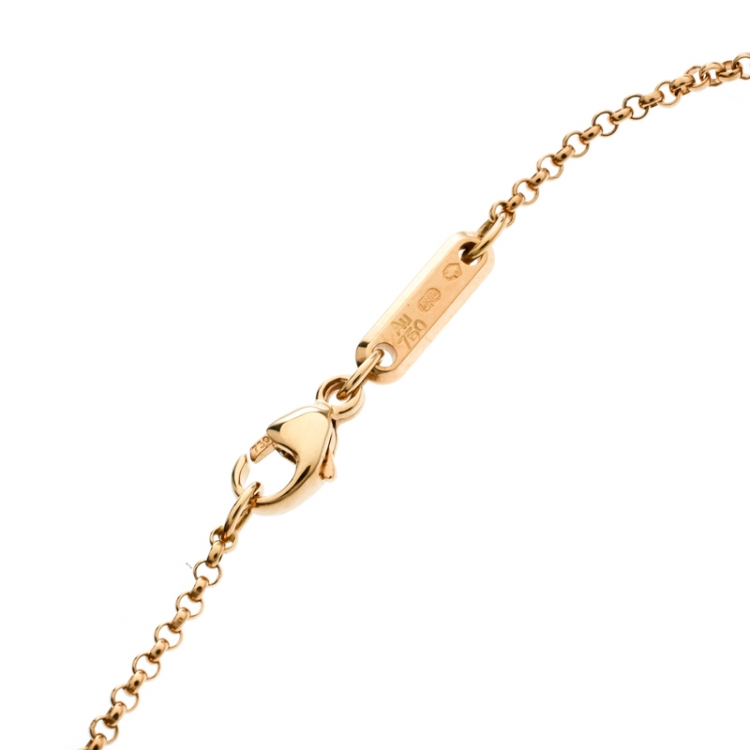 Pre Owned Chopard Happy Diamond Icon Heart 18k Yellow Gold Pendant Necklace