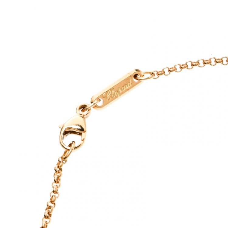 Pre Owned Chopard Happy Diamond Icon Heart 18k Yellow Gold Pendant Necklace