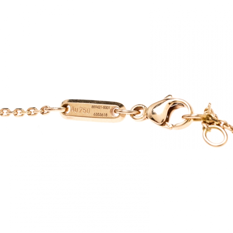 Pre Owned Chopard Happy Diamond Clover 18k Rose Gold Station Bracelet
