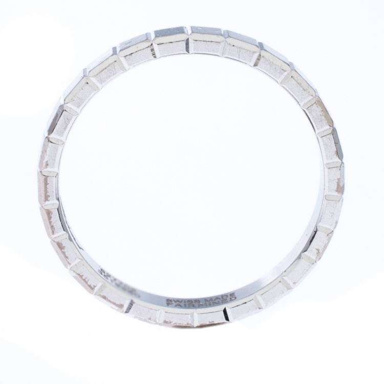 Pre Owned Chopard Ice Cube 18K White Gold Band Ring Size 49