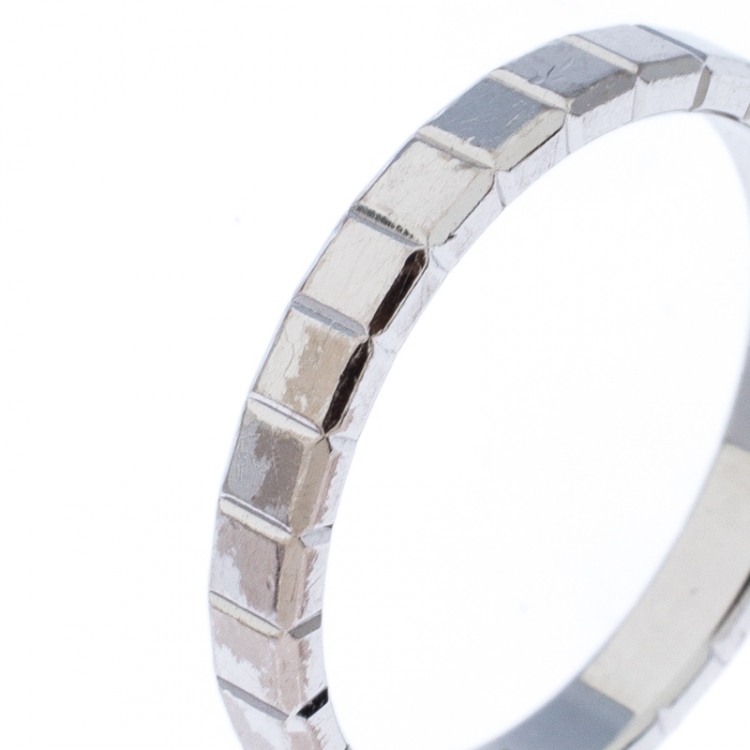 Pre Owned Chopard Ice Cube 18K White Gold Band Ring Size 49