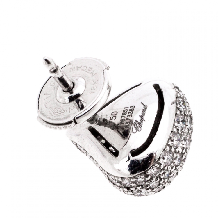 مملوكة مسبقًا Chopard Diamond 18k White Gold Stud Earrings