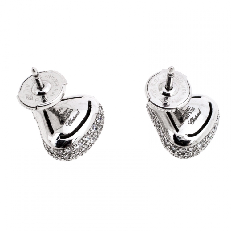 مملوكة مسبقًا Chopard Diamond 18k White Gold Stud Earrings