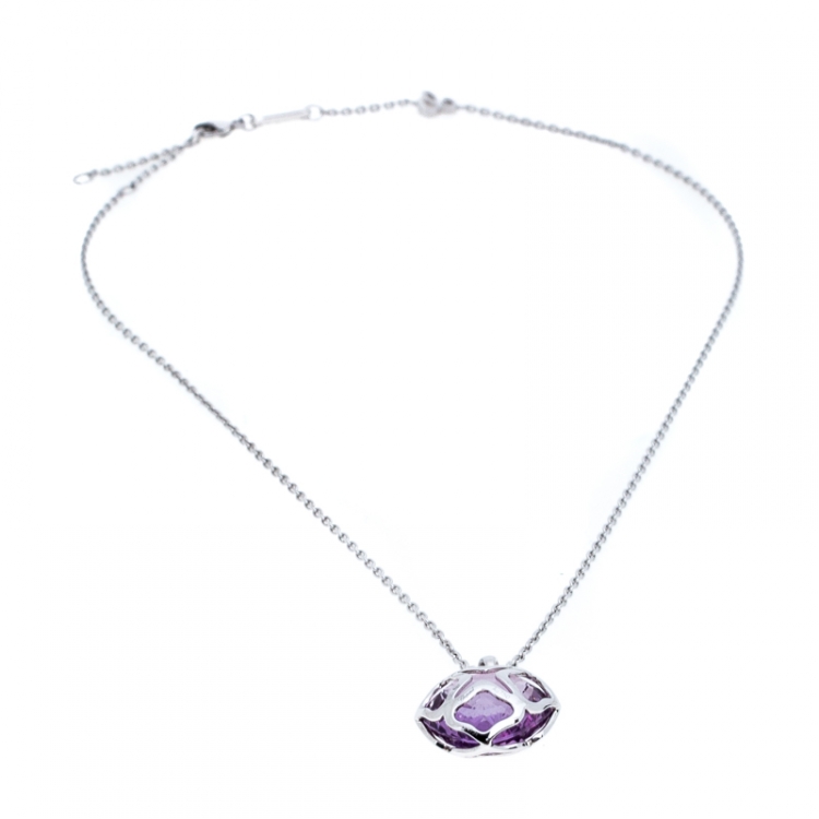 Pre Owned Chopard Imperiale Cocktail Amethyst 18K White Gold Pendant Necklace
