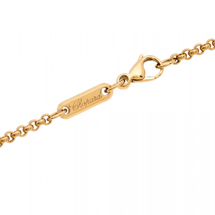 Pre Owned Chopard Chopardissimo Diamond 18K Rose Gold Pendant Necklace