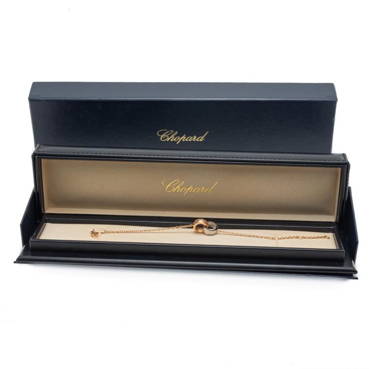 Pre Owned Chopard White & Rose Gold Chopardissimo Bracelet