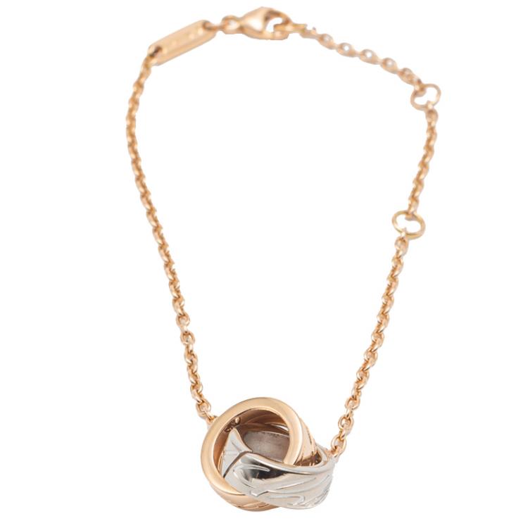 Pre Owned Chopard White & Rose Gold Chopardissimo Bracelet