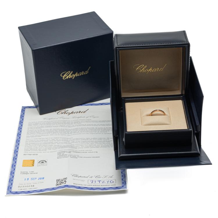 Pre Owned Chopard Rose Gold Ice Cube 1 Diamond Ring Size 56