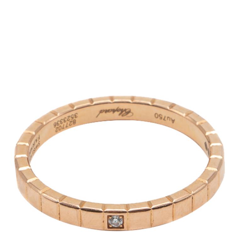 Pre Owned Chopard Rose Gold Ice Cube 1 Diamond Ring Size 56