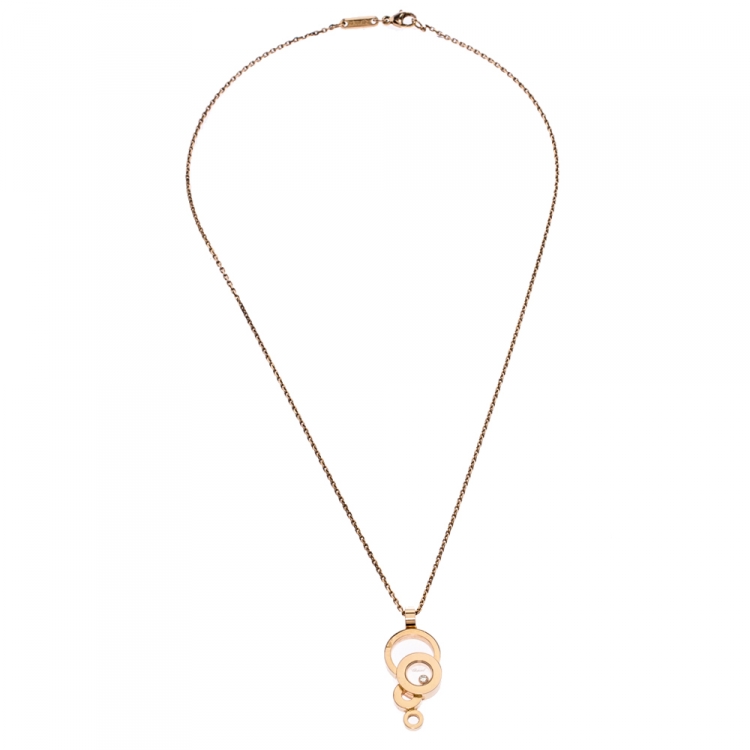 Chopard Happy Bubble Diamond 18K Rose Gold Pendant Necklace