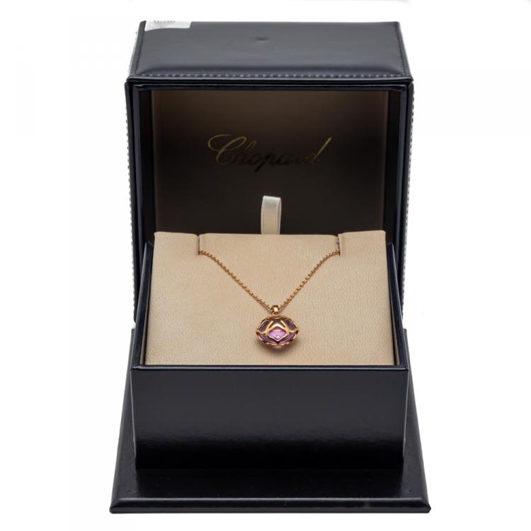 Pre Owned Chopard Imperiale Cocktail Rose Gold Amethyst Necklace