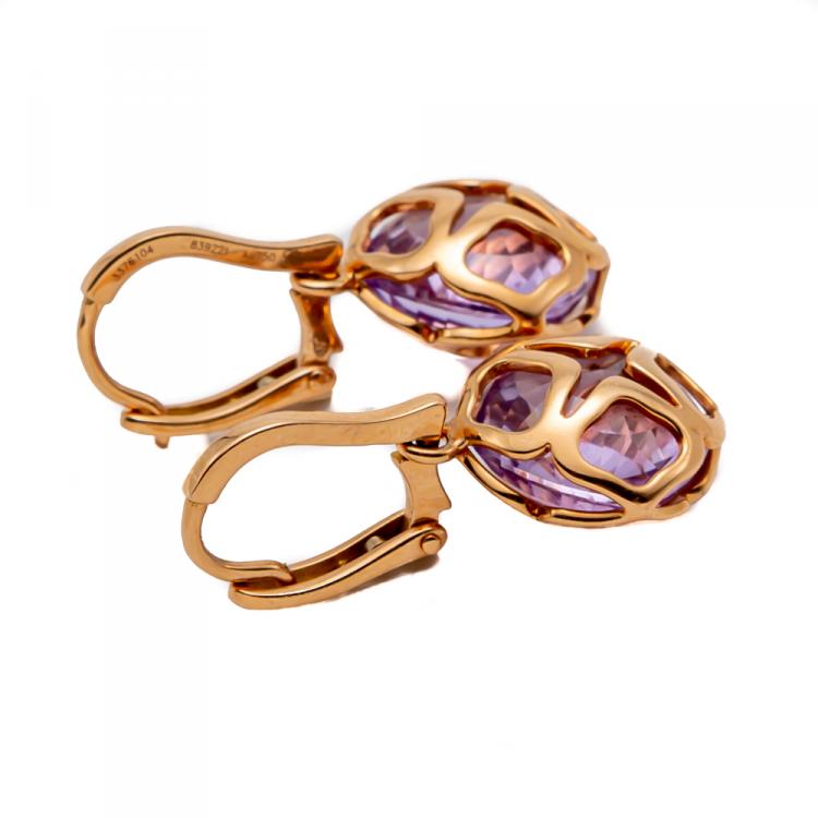 Pre Owned Chopard Rose Gold Imperiale Cocktail Amethyst Earrings