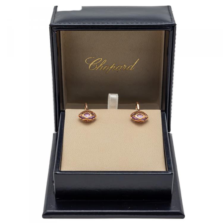 Pre Owned Chopard Rose Gold Imperiale Cocktail Amethyst Earrings