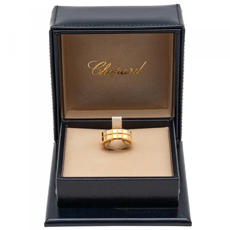 Pre Owned Chopard Ice Cube Rose Gold Ring Size 52