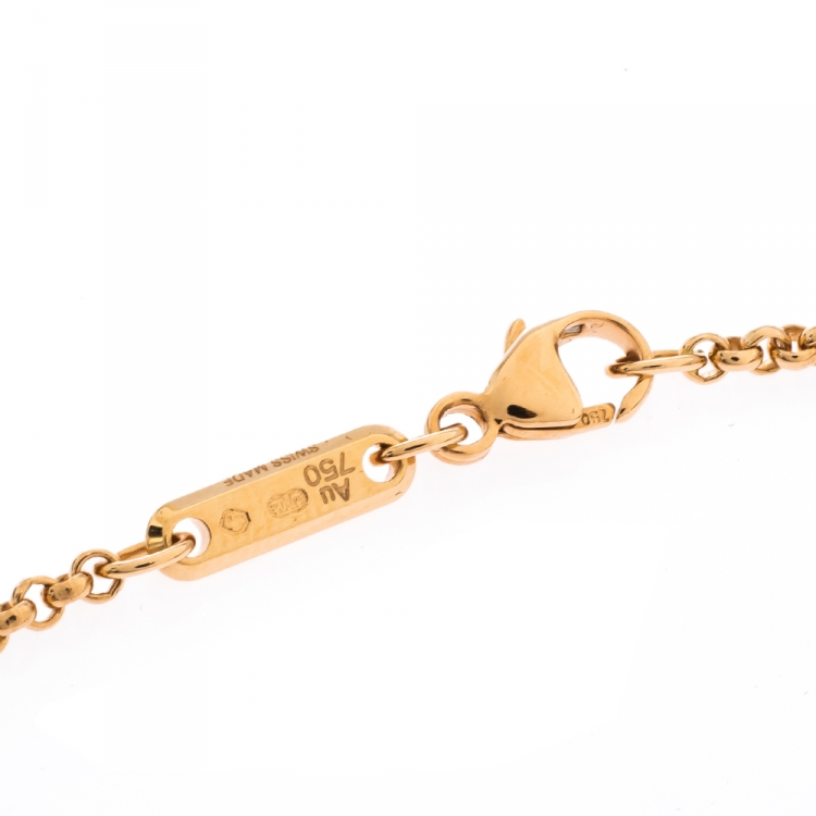 Pre Owned Chopard Happy Diamond Good Luck Charm Hamsa Hand 18K Rose Gold Bracelet