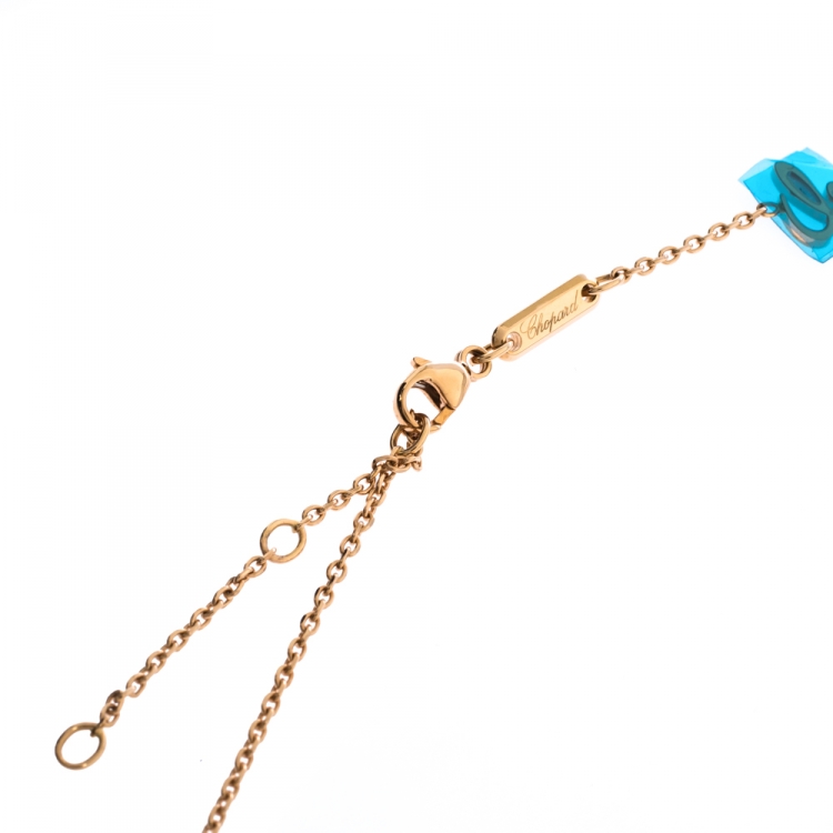 Pre Owned Chopard Happy Diamonds Good Luck Charm 18K Rose Gold Pendant Necklace