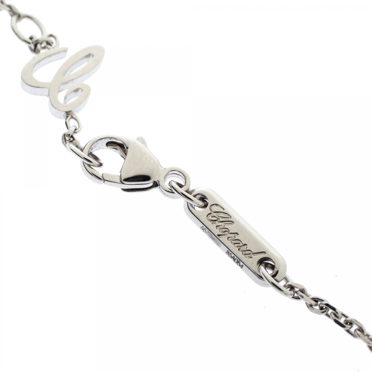 Pre Owned Chopard Happy Diamonds Icon Heart 18K White Gold Bracelet